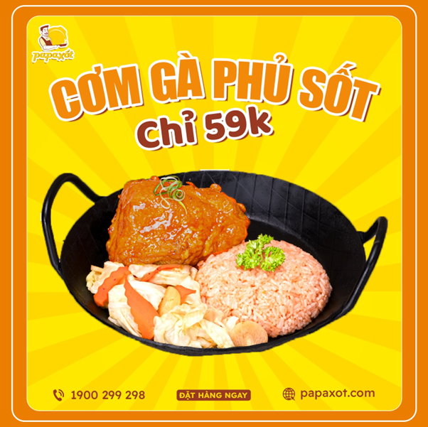 Cơm gà phủ sốt